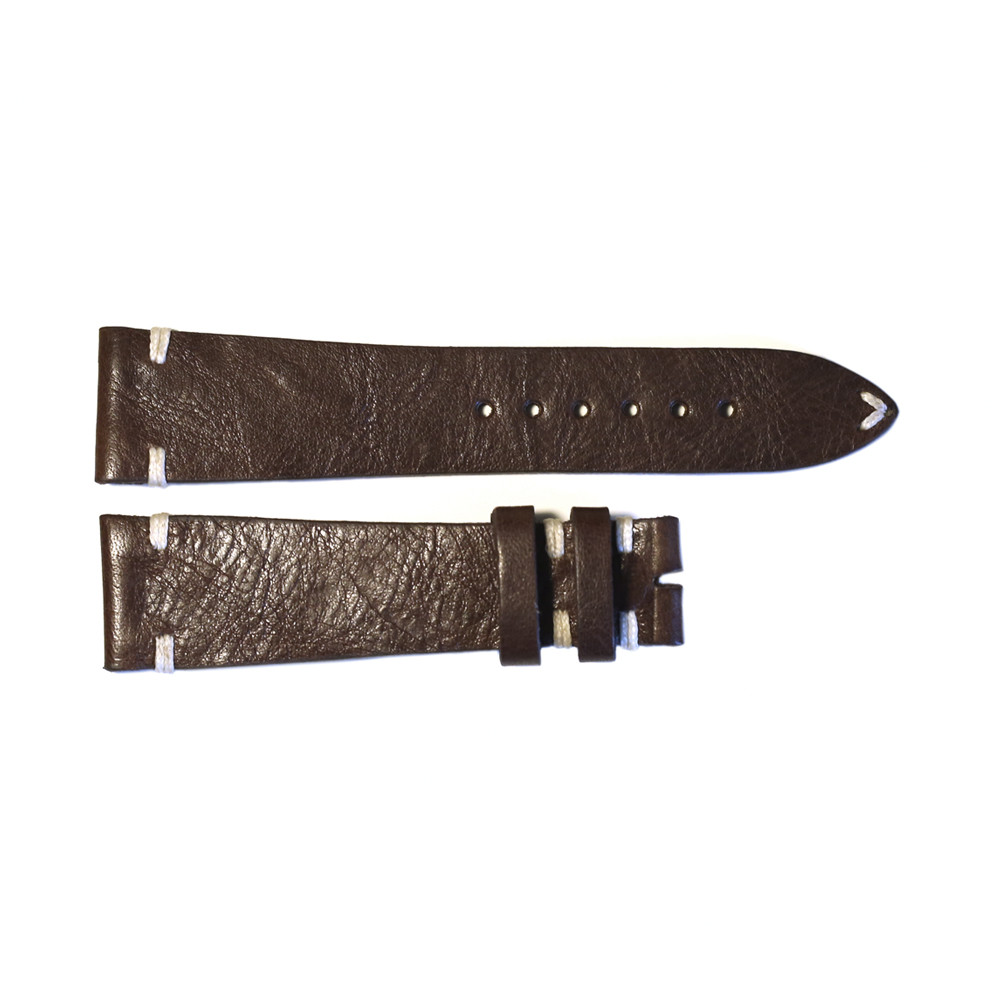Leather strap vintage brown for Ocean 1 bronze size L