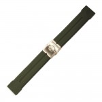 Rubber strap 24 mm green with deployment clasp bronze