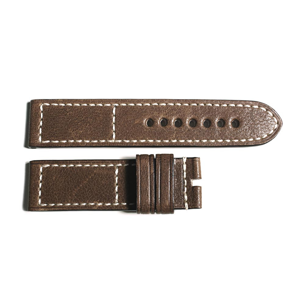 Leather strap brown old vintage, size M