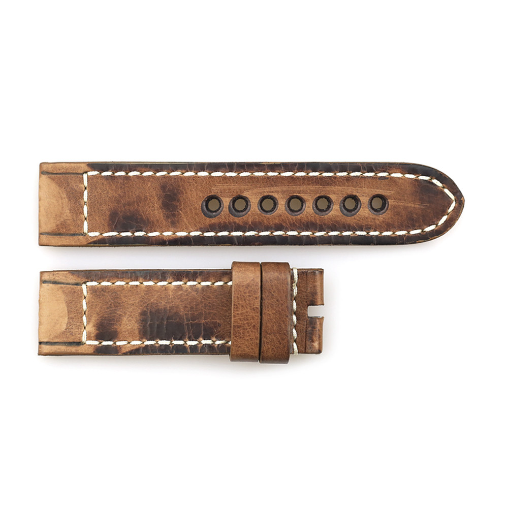Leather strap vintage brown for Military 47 size L